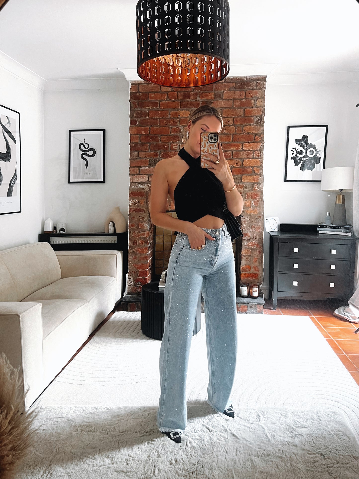 Light Blue Embellished Jeans