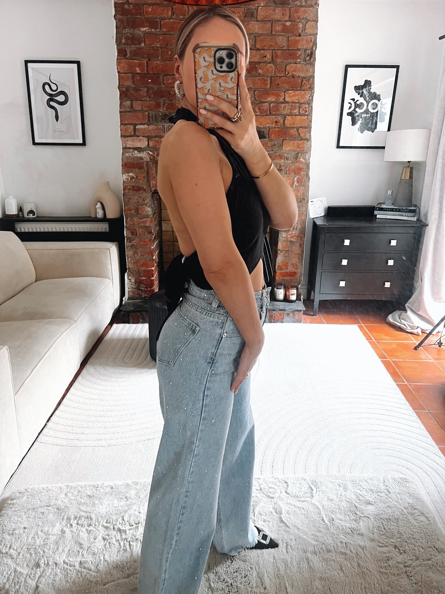 Light Blue Embellished Jeans