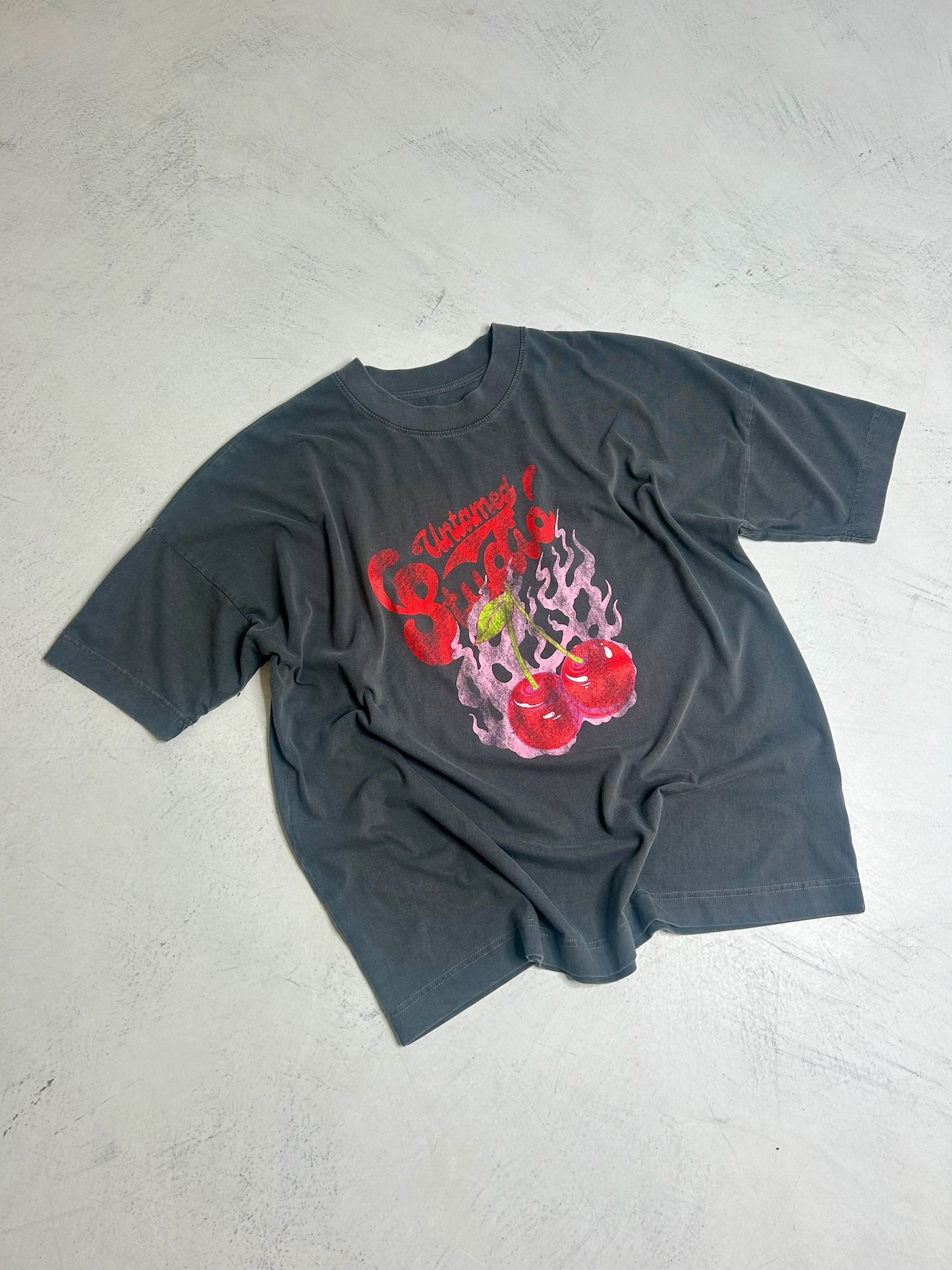 CHERRY Oversized T-Shirt - Charcoal